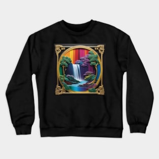 Embossed Rainbow Waterfall Crewneck Sweatshirt